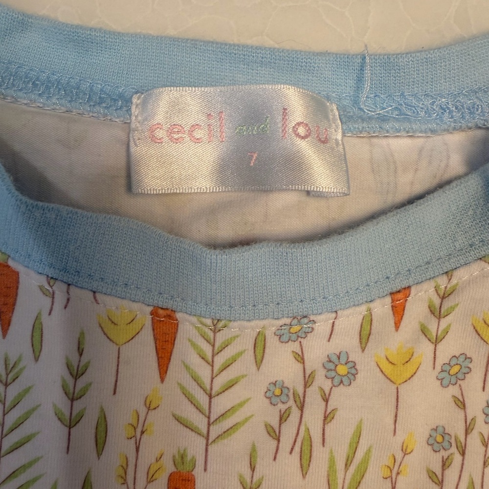 Cecil and Lou Easter Bunny Print Pajamas size 7! Excellent condition! - Picture 3 of 6